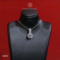 Mặt Dây Chuyền MK59 CHAM JEWELRY, Mặt Tròn Chủ 6.0mm (Barcode TVB200M)