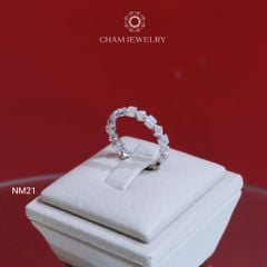 Nhẫn NM21 CHAM JEWELRY, Nhẫn Full Đá Thoi Vuông (Barcode TNF55)
