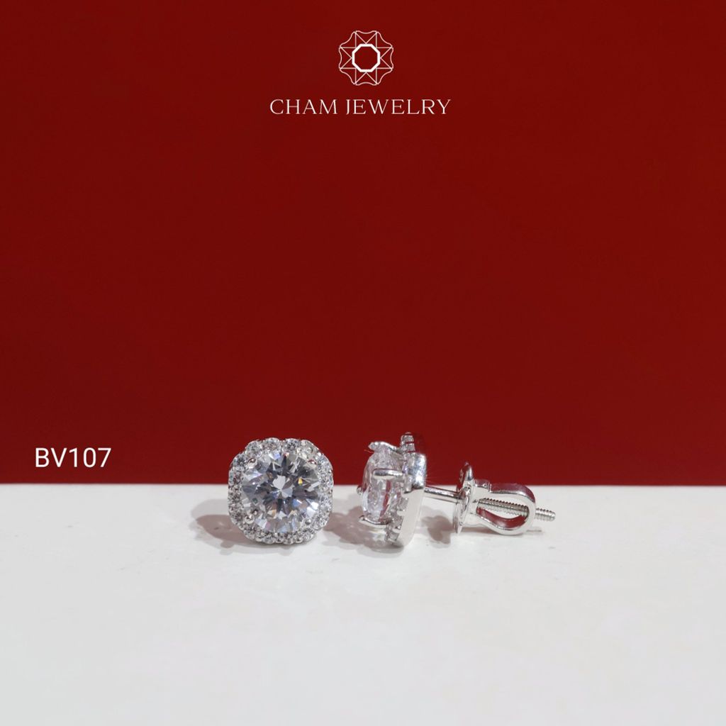 Hoa Tai CHAM JEWERLY BV107, Chủ 6.0mm ( Barcode TBV384).