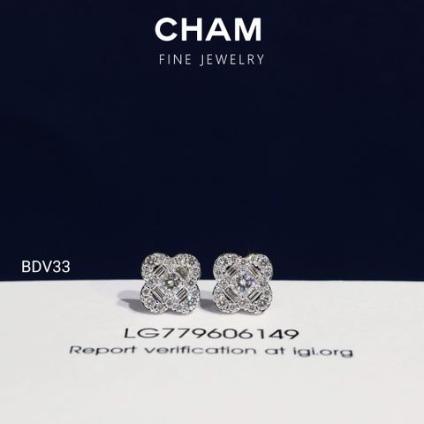 Hoa Tai BDV33 Vàng 10k Kim Cương Lab Grown Diamond