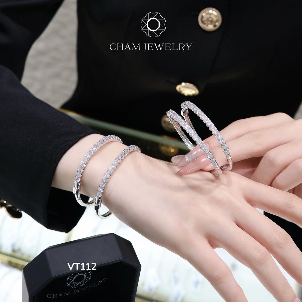 Vòng Tay CHAM JEWELRY VT112, Vòng Nửa Hàng Đá 3.5mm ( C3DV001).