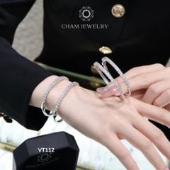 Vòng Tay CHAM JEWELRY VT112, Vòng Nửa Hàng Đá 3.5mm ( C3DV001).