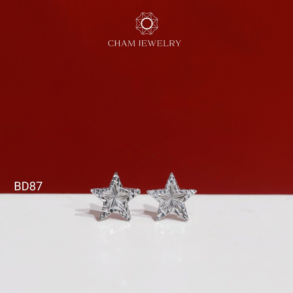 Hoa Tai BD87 CHAM JEWELRY, Hoa Tai Ngôi Sao Bản 8.0mm (Barcode TBD1798).