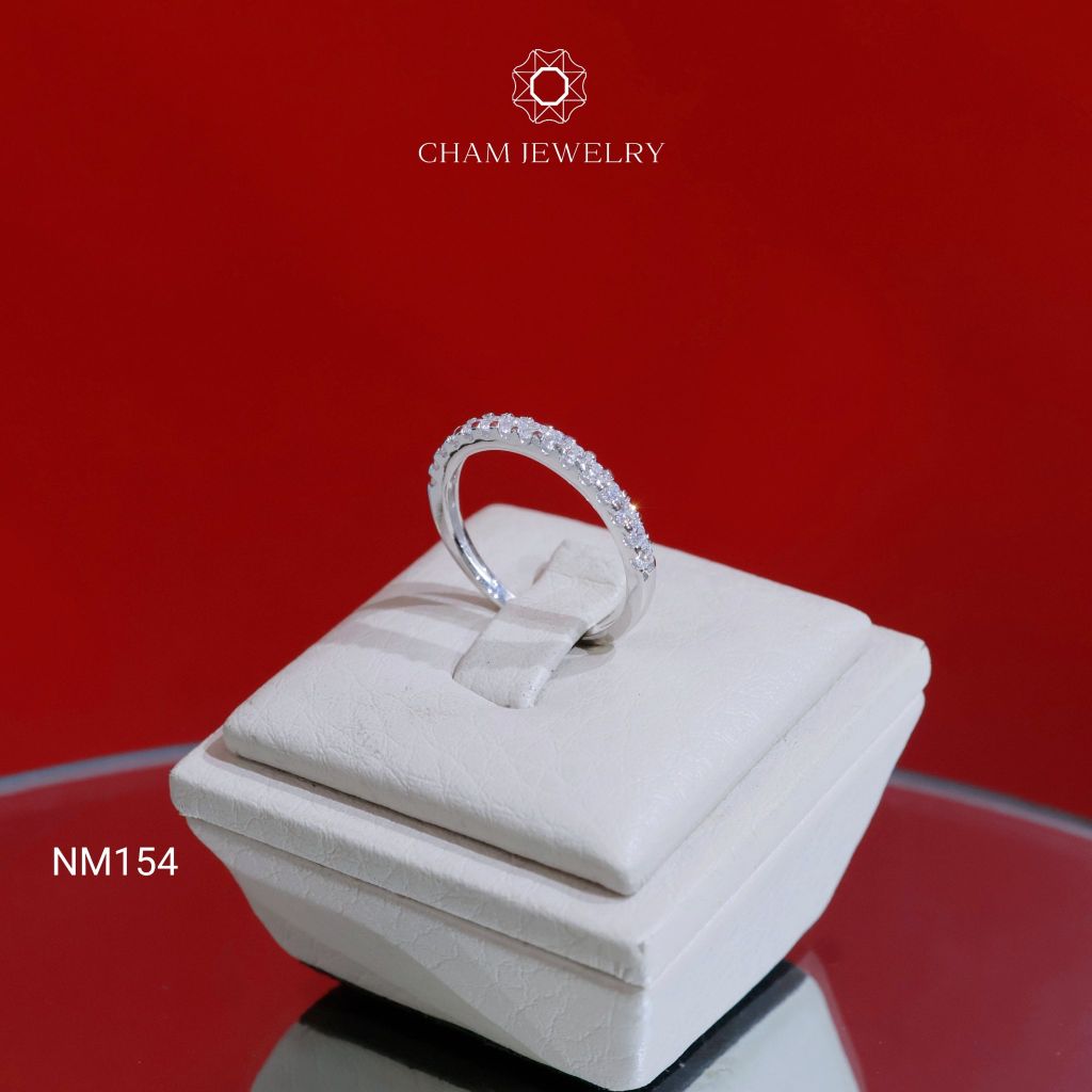 Nhẫn NM154 CHAM JEWELRY, Full Nửa Hàng Đá 2.0mm (Barcode TNT298).