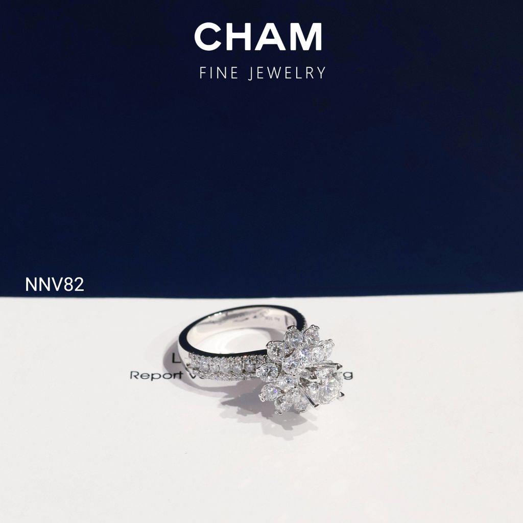 Nhẫn Nữ NNV82 Vàng 10k Chủ 5.4mm Kim Cương Lab Grown Diamond (Barcode DNU17)