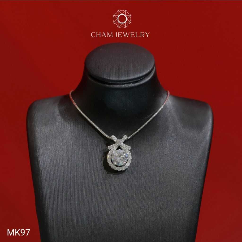 Mặt Dây Chuyền MK97 CHAM JEWELRY, Mặt Nơ Chủ 6.5mm (Barcode CM02)