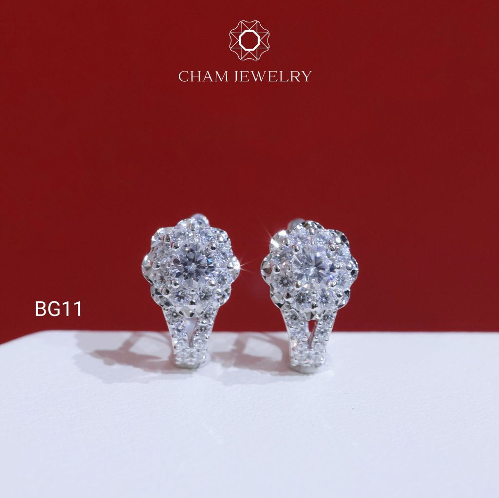 Hoa Tai BG11 CHAM JEWELRY, Chủ 4.0mm (Barcode TBG942).