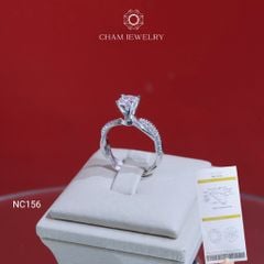 Nhẫn NC156 CHAM JEWELRY, Full Đá Moissanite, Chủ 5.4mm (Barcode OPN04).