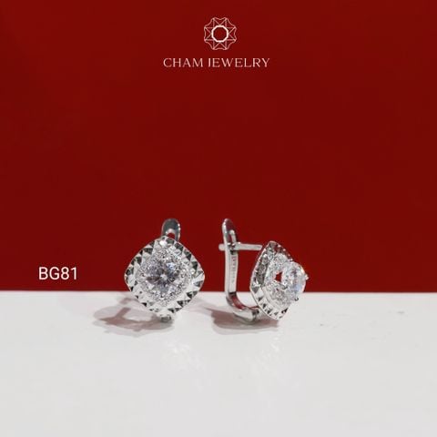 Hoa Tai BG81 CHAM JEWELRY, Hoa Tai Viền Chạm Máy Chủ 4.5mm (Barcode TBG1058).