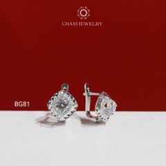 Hoa Tai BG81 CHAM JEWELRY, Hoa Tai Viền Chạm Máy Chủ 4.5mm (Barcode TBG1058).