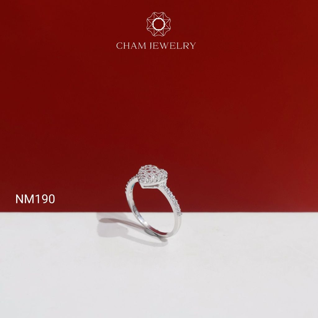 Nhẫn NM190 CHAM JEWELRY, Nhẫn Kiểu Trái Tim (Barcode TNT1024).