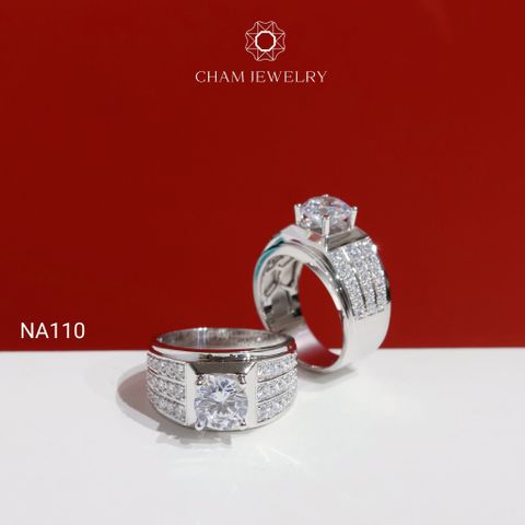 Nhẫn Nam NA110 CHAM JEWELRY, Chủ 8.0mm (Barcode TNNA402 - PNH02 ).