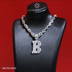 Mặt Dây Chuyền MK702 CHAM JEWELRY, Mặt Chữ B Full Đá (Barcode TMCC6).
