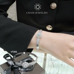 Vòng Tay VT201 CHAM JEWELRY, Vòng Xoàn Hoa Chủ 6.0mm (Barcode CV6922)