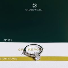 Nhẫn NC121 CHAM JEWELRY, Full Đá Moissanite Chủ 5.4mm (Barcode OHN11)