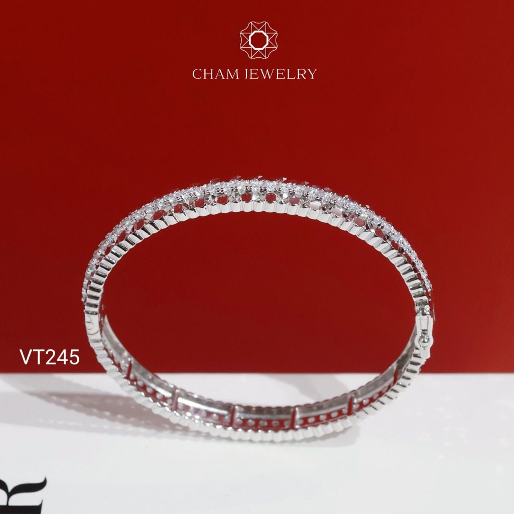 Vòng Tay CHAM JEWELRY VT245, Vòng Kiểu Bản 6.5mm (Barcode PVH376)