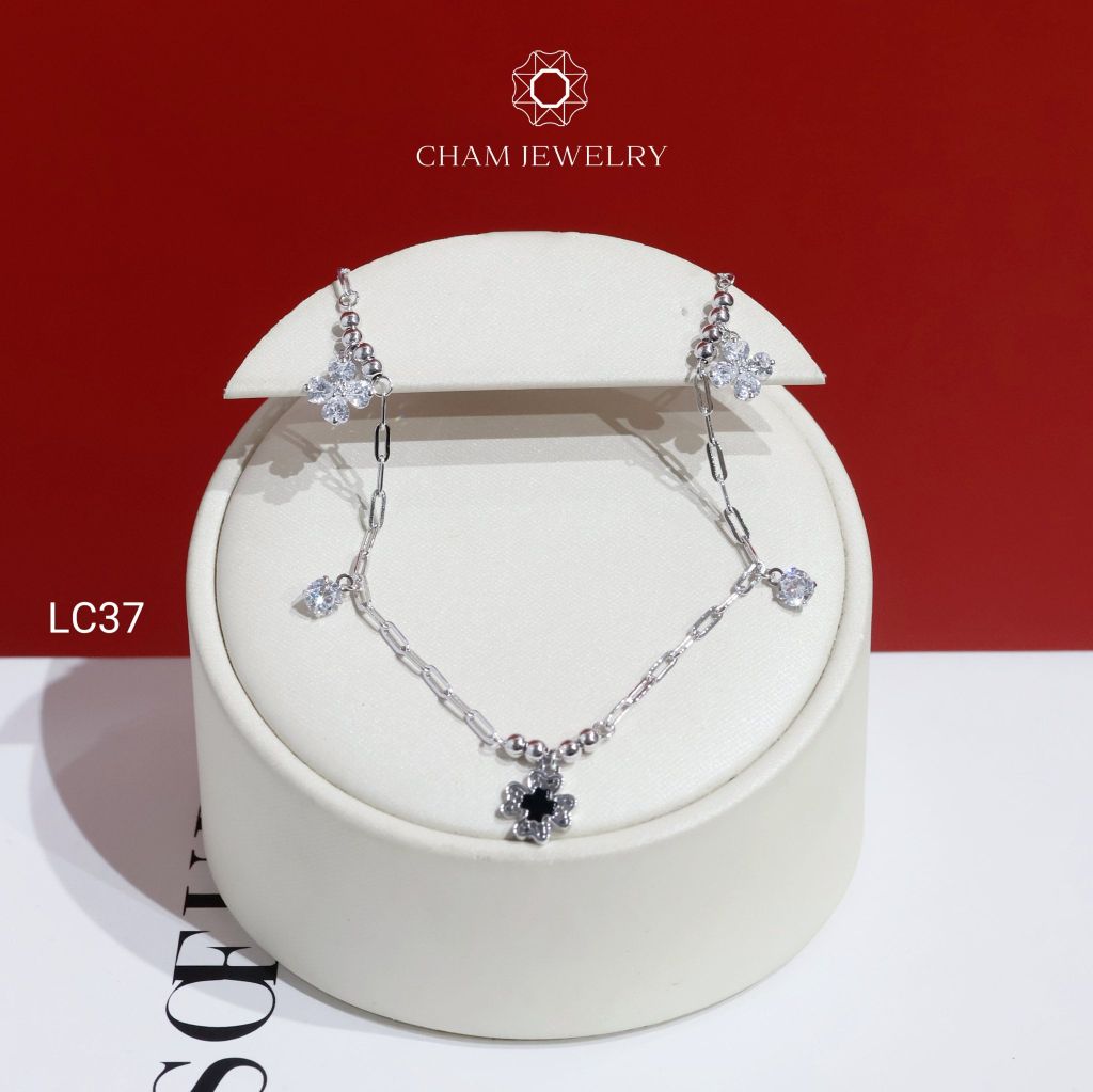 Lắc Chân CHAM JEWELRY LC37 , Lắc Cham Charm 4 Lá ( Barcode NLCY10)