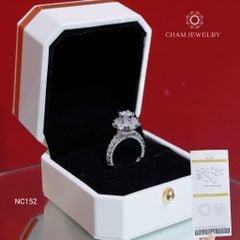 Nhẫn NC152 CHAM JEWELRY, Full Đá Moissanite Chủ 5.4mm (Barcode OTN12).