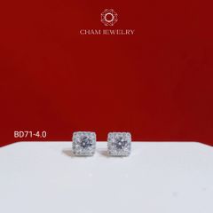 Hoa Tai BD71 CHAM JEWELRY , Hoa Tai Vuông Chủ 5.0mm ( Barcode TBD104 - TBD105).