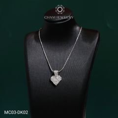 Dây Chuyền MC03-DK02 CHAM JEWELRY, Mặt Trái Tim Full Moissanite  (Barcode TFM17).