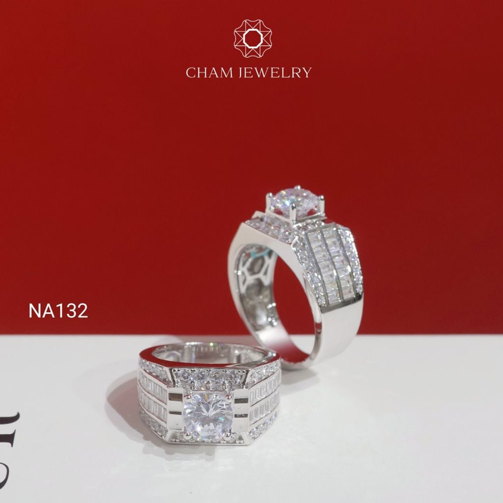 Nhẫn Nam NA132 CHAM JEWELRY, Chủ 7.5mm (Barcode TNNA455)