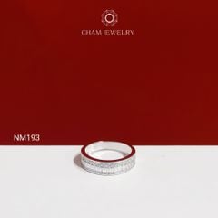 Nhẫn NM193 CHAM JEWELRY, Nhẫn Nửa Hàng Đá Đôi Bản 5.0mm ( C-NHN393(B12) ).