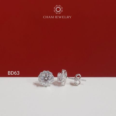 Hoa Tai BD63 CHAM JEWELRY, Hoa Tai Chủ 5.0mm (Barcode TBD1597).