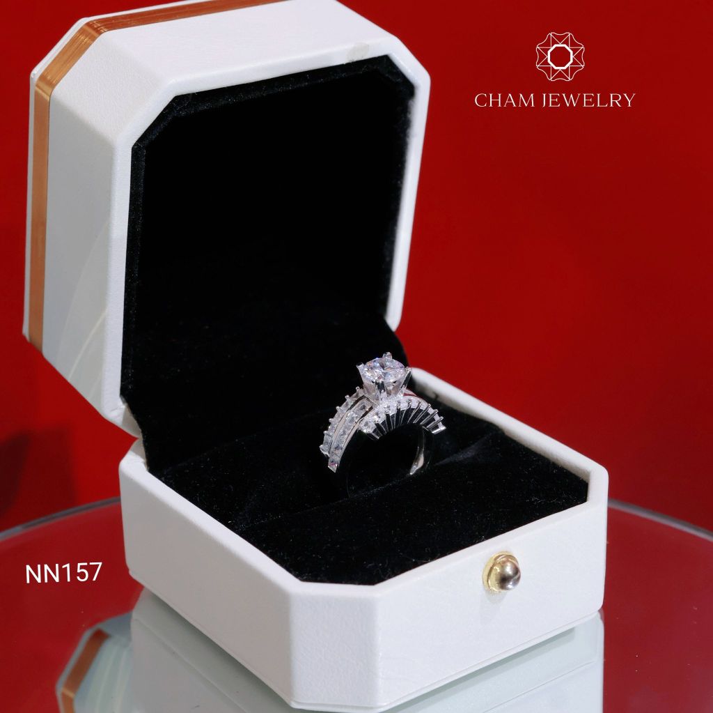 Nhẫn NN157 CHAM JEWELRY, Chủ 6.5mm (Barcode TNN1780).