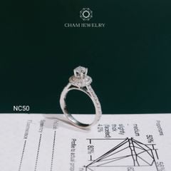 Nhẫn NC50 CHAM JEWELRY, Full Moissanite 4.5mm (Barcode ONNU03).