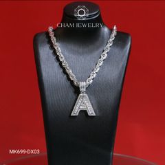 Dây Và Mặt MK699-DX03 50cm CHAM JEWELRY, Mặt Chữ A Full Đá
