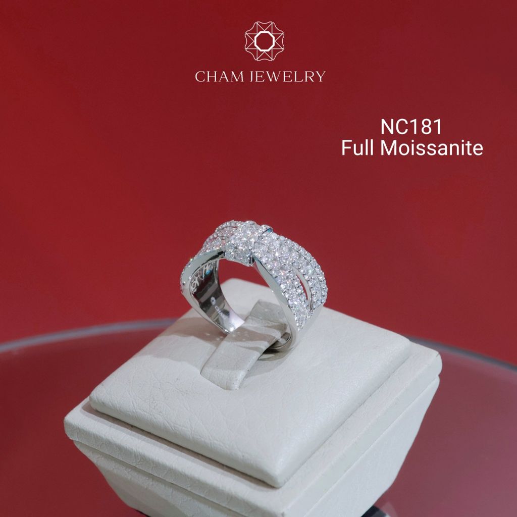 Nhẫn NC181 CHAM JEWELRY, Full Đá Moissanite (Barcode ONNU222)