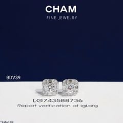 Hoa Tai BDV39 Vàng 10k Chủ 4.0mm Kim Cương Lab Grown Diamond