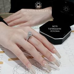 Nhẫn NC75 CHAM JEWELRY, Full Moissanite Chủ 6.3mm (Barcode ONNU112)