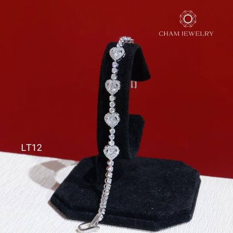 Lắc Tay LT12 CHAM JEWELRY, Lắc Trái Tim Chủ 5.0mm (Barcode TLT1354).