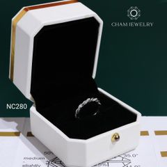 Nhẫn NC280 CHAM JEWELRY, Nhẫn Kiểu Xoắn Full Đá Moissanite (Barcode OHN22)