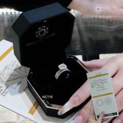 Nhẫn NC116 CHAM JEWELRY, Full Đá Moissanite, Chủ 6.3mm (Barcode ONNU196)
