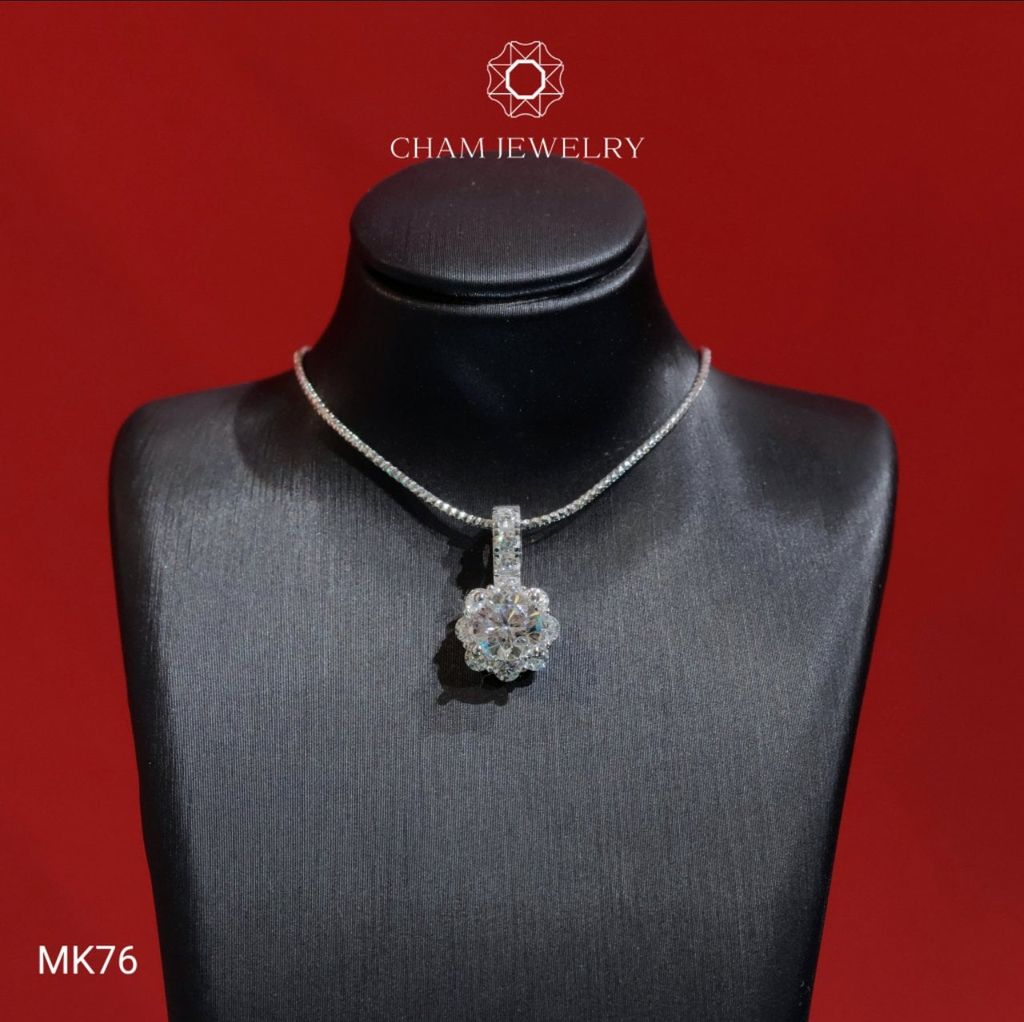 Mặt Dây Chuyền MK76 CHAM JEWELRY, Mặt Hoa Chủ 6.5mm (Barcode TVB318M)