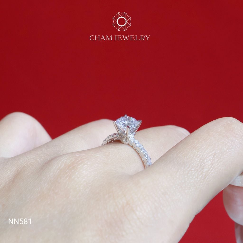 Nhẫn NN581 CHAM JEWELRY, Chủ 6.5mm (Barcode CN7230 - CN7233)