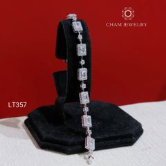 Lắc Tay LT357 CHAM JEWELRY , Lắc Chữ Nhật Kết 3.0mm (Barcode KLT56).