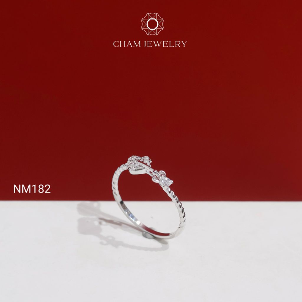 Nhẫn NM182 CHAM JEWELRY, Nhẫn Kiểu Trái Tim (Barcode TNT991).