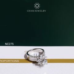 Nhẫn NC275 CHAM JEWELRY, Nhẫn Full Đá Moissanite Chủ 5.4mm(Barcode OCNN77)