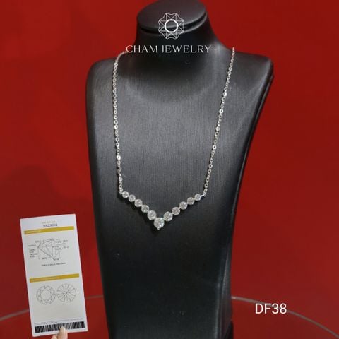 Dây Chuyền DF38 CHAM JEWELRY, Mặt Full Đá Moissanite, Chủ 4.5mm (Barcode OCD02).