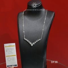 Dây Chuyền DF38 CHAM JEWELRY, Mặt Full Đá Moissanite, Chủ 4.5mm (Barcode OCD02).