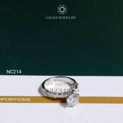 Nhẫn NC214 CHAM JEWELRY, Full Đá Moissanite Chủ 7.2mm (Barcode OCNN42)