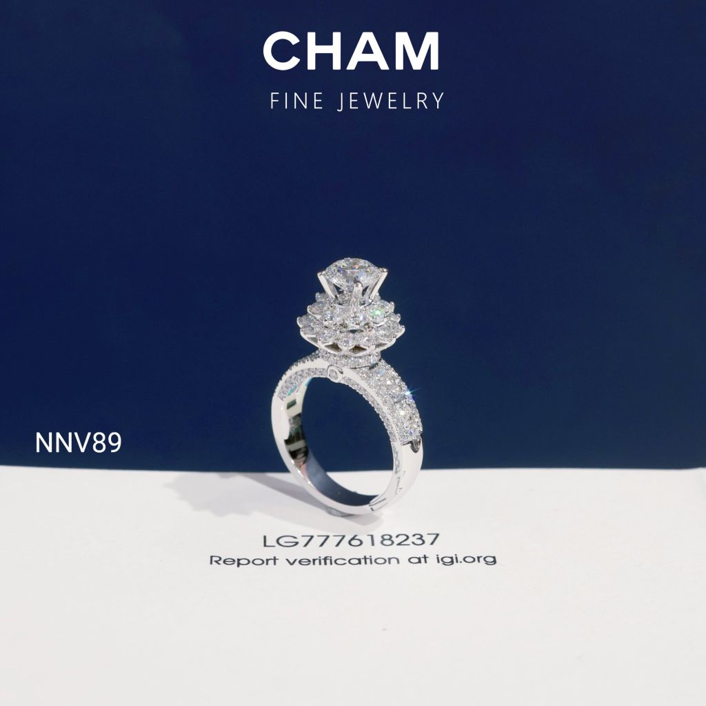 Nhẫn Nữ NNV89 Vàng 10k Chủ 6.3mm Kim Cương Lab Grown Diamond (Barcode DNU20)
