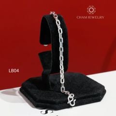 Lắc Tay Bé LB04 CHAM JEWELRY, Lắc Tay Xích Bản 4.0mm (Barcode TLBC636)
