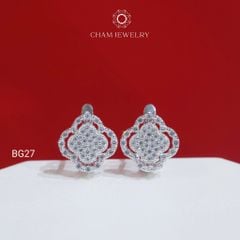 Hoa Tai BG27 CHAM JEWELRY, Hoa Tai cỏ 4 Lá (Barcode TBG1040).