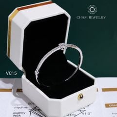 Vòng Tay VC15 CHAM JEWELRY, Vòng Full Moissanite Chủ 4.0mm (Barcode OCV06).
