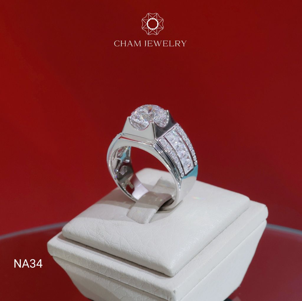 Nhẫn Nam NA34 CHAM JEWELRY, Chủ 9.0mm (Barcode TNNA444)