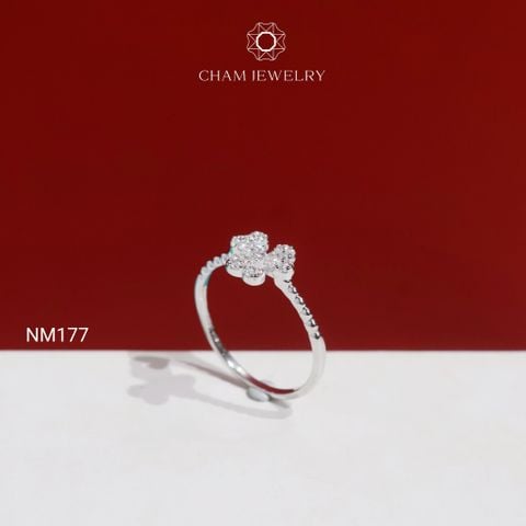 Nhẫn NM177 CHAM JEWELRY, Nhẫn Kiểu Cỏ 3 Lá (Barcode TNT868).